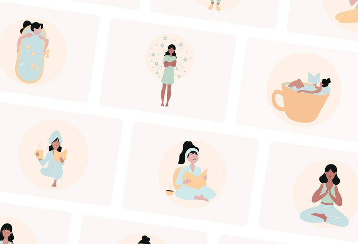 Ladystrategist 20 Unique Self-Care Illustrations - Fully Editable in Canva instagram canva templates social media templates etsy free canva templates