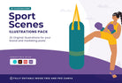 Ladystrategist 20 Unique Sport Scenes Illustrations Fully Editable in Canva instagram canva templates social media templates etsy free canva templates