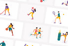 Ladystrategist 20 Unique Sport Scenes Illustrations Fully Editable in Canva instagram canva templates social media templates etsy free canva templates