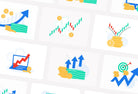 Ladystrategist 20 Unique Stock Market Conceptual Illustrations Fully Editable in Canva instagram canva templates social media templates etsy free canva templates