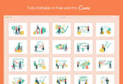 Ladystrategist 20 Unique Stock Market Scene Illustrations Fully Editable in Canva instagram canva templates social media templates etsy free canva templates
