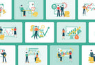 Ladystrategist 20 Unique Stock Market Scene Illustrations Fully Editable in Canva instagram canva templates social media templates etsy free canva templates