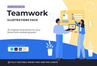 Ladystrategist 20 Unique Teamwork Illustrations Fully Editable in Canva Pack 02 instagram canva templates social media templates etsy free canva templates