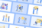 Ladystrategist 20 Unique Teamwork Illustrations Fully Editable in Canva Pack 02 instagram canva templates social media templates etsy free canva templates