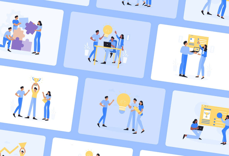 Ladystrategist 20 Unique Teamwork Illustrations Fully Editable in Canva Pack 02 instagram canva templates social media templates etsy free canva templates