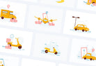 Ladystrategist 20 Unique Transportation Conceptual Illustrations Fully Editable in Canva instagram canva templates social media templates etsy free canva templates