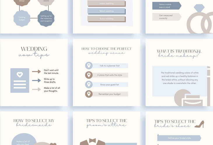 Ladystrategist 20 Wedding Infographics Instagram Posts Fully Editable Canva Templates V2 instagram canva templates social media templates etsy free canva templates