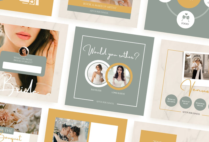 Ladystrategist 20 Wedding Infographics Instagram Posts Fully Editable Canva Templates V3 instagram canva templates social media templates etsy free canva templates