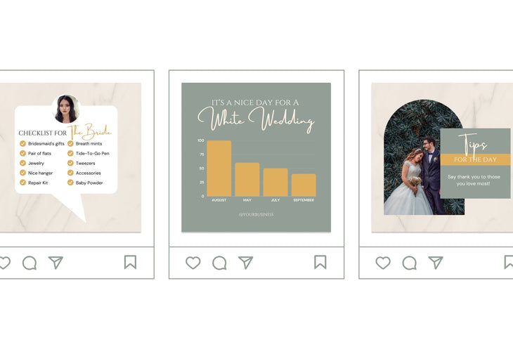 Ladystrategist 20 Wedding Infographics Instagram Posts Fully Editable Canva Templates V3 instagram canva templates social media templates etsy free canva templates