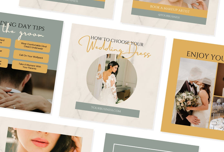 Ladystrategist 20 Wedding Infographics Instagram Posts Fully Editable Canva Templates V3 instagram canva templates social media templates etsy free canva templates