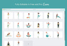 Ladystrategist 20 Wellness and Lifestyle Illustrations - Fully Editable in Canva instagram canva templates social media templates etsy free canva templates