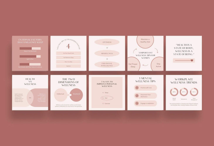 Ladystrategist 20 Wellness Tips and Infographics - Instagram Engagement Posts - Fully Editable Canva Templates instagram canva templates social media templates etsy free canva templates