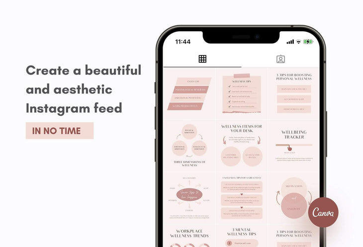 Ladystrategist 20 Wellness Tips and Infographics - Instagram Engagement Posts - Fully Editable Canva Templates instagram canva templates social media templates etsy free canva templates