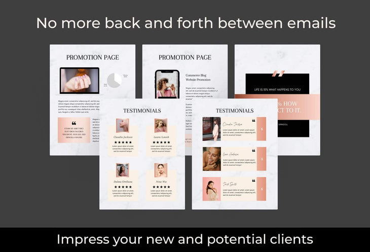 Ladystrategist 21 Page Client Goodbye Packet for Coaches - Editable Canva Template Black Rose Gold Collection instagram canva templates social media templates etsy free canva templates