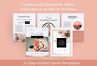 Ladystrategist 21 Page Client Goodbye Packet for Coaches - Editable Canva Template Black Rose Gold Collection instagram canva templates social media templates etsy free canva templates