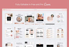 Ladystrategist 21 Page Client Goodbye Packet for Coaches - Editable Canva Template Black Rose Gold Collection instagram canva templates social media templates etsy free canva templates
