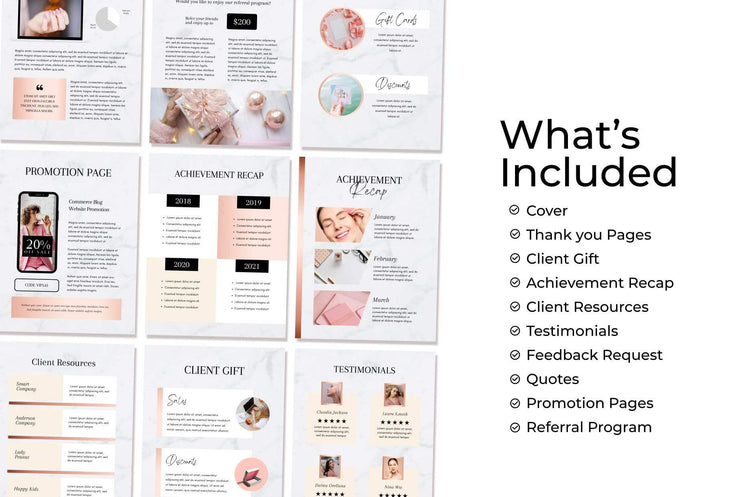 Ladystrategist 21 Page Client Goodbye Packet for Coaches - Editable Canva Template Black Rose Gold Collection instagram canva templates social media templates etsy free canva templates