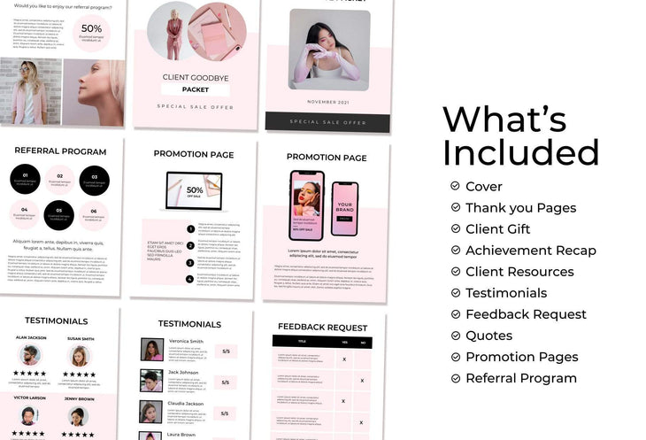 Ladystrategist 21 Page Client Goodbye Packet for Coaches - Editable Canva Template Chic Collection instagram canva templates social media templates etsy free canva templates