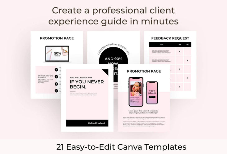 Ladystrategist 21 Page Client Goodbye Packet for Coaches - Editable Canva Template Chic Collection instagram canva templates social media templates etsy free canva templates
