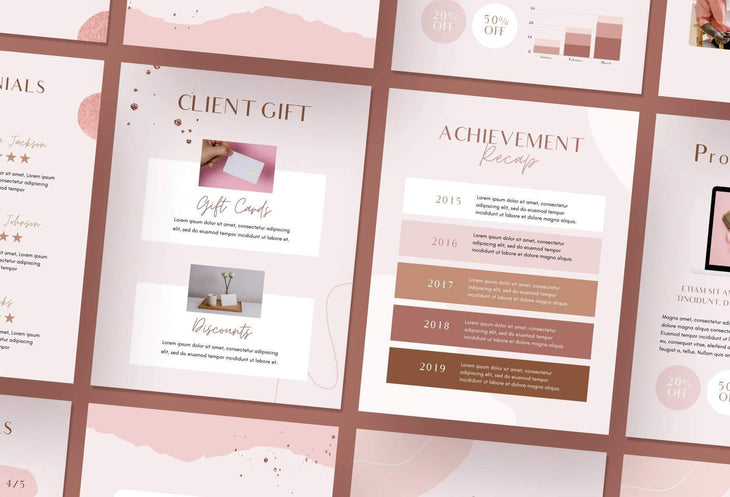 Ladystrategist 21 Page Client Goodbye Packet for Coaches - Rose Gold Canva Template instagram canva templates social media templates etsy free canva templates