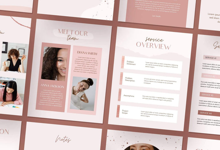 Ladystrategist 21 Page Client Welcome Packet Canva Template - Rose Gold instagram canva templates social media templates etsy free canva templates