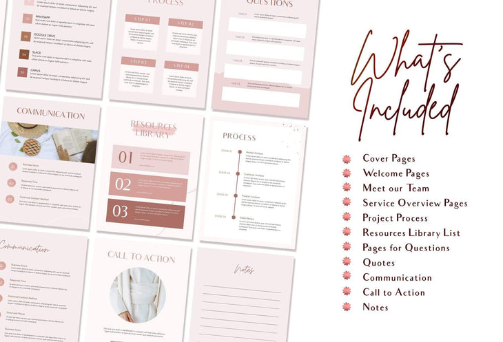 Ladystrategist 21 Page Client Welcome Packet Canva Template - Rose Gold instagram canva templates social media templates etsy free canva templates