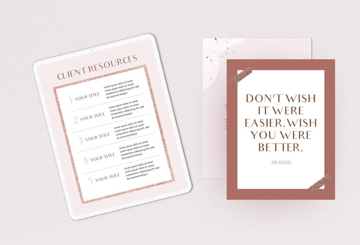 Ladystrategist 21 Page Client Welcome Packet Canva Template - Rose Gold instagram canva templates social media templates etsy free canva templates