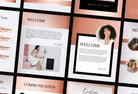 Ladystrategist 21 Page Client Welcome Packet for Coaches Editable Canva Template Black Rose Gold Collection instagram canva templates social media templates etsy free canva templates
