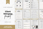 Ladystrategist 21 Page Client Welcome Packet for Coaches - Editable Canva Template Marble Gold Collection instagram canva templates social media templates etsy free canva templates