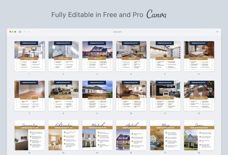 Ladystrategist 24 Real Estate Realtor Monthly Maintenance  - Instagram Post Canva Templates instagram canva templates social media templates etsy free canva templates