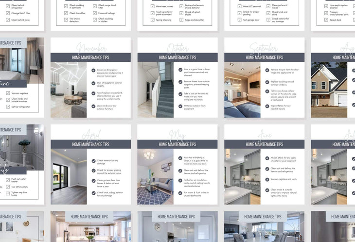 Ladystrategist 24 Real Estate Realtor Monthly Maintenance  - Instagram Post Canva Templates instagram canva templates social media templates etsy free canva templates