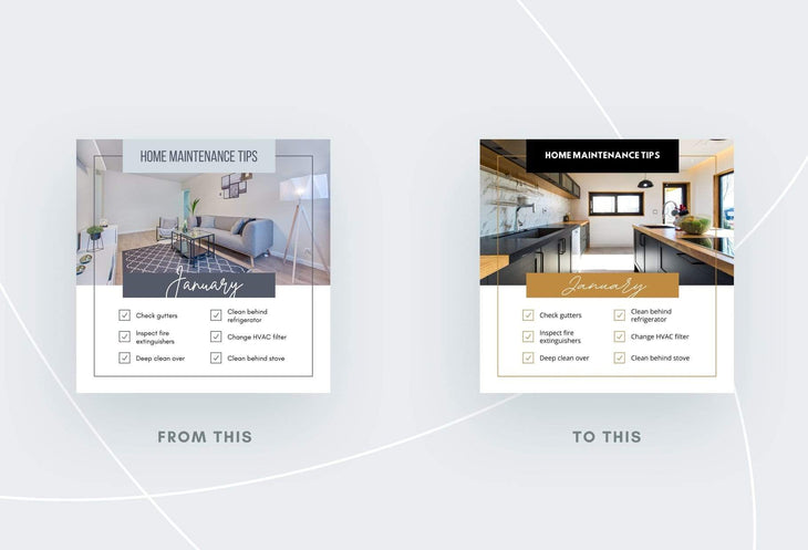 Ladystrategist 24 Real Estate Realtor Monthly Maintenance  - Instagram Post Canva Templates instagram canva templates social media templates etsy free canva templates