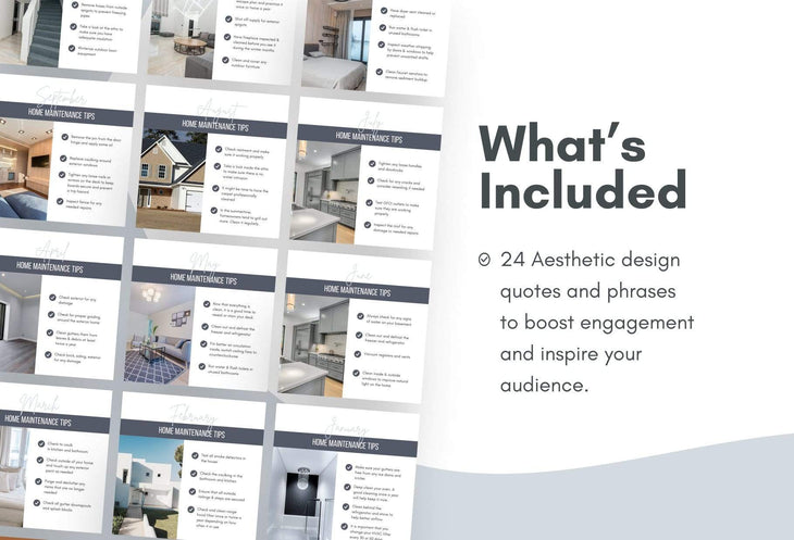 Ladystrategist 24 Real Estate Realtor Monthly Maintenance  - Instagram Post Canva Templates instagram canva templates social media templates etsy free canva templates