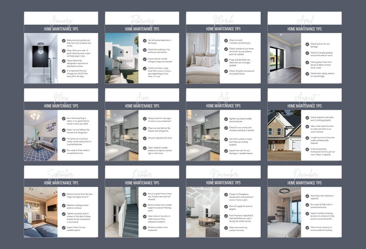 Ladystrategist 24 Real Estate Realtor Monthly Maintenance  - Instagram Post Canva Templates instagram canva templates social media templates etsy free canva templates