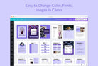 Ladystrategist 25 Page Nutrition Recipe Ebook Amethyst Editable Canva Templates instagram canva templates social media templates etsy free canva templates