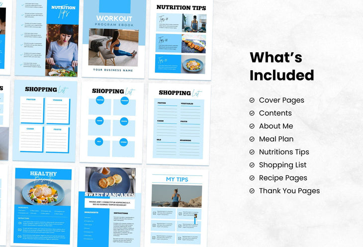 Ladystrategist 25 Page Nutrition Recipe Ebook Iceberg Editable Canva Templates instagram canva templates social media templates etsy free canva templates