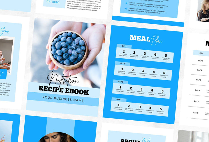 Ladystrategist 25 Page Nutrition Recipe Ebook Iceberg Editable Canva Templates instagram canva templates social media templates etsy free canva templates