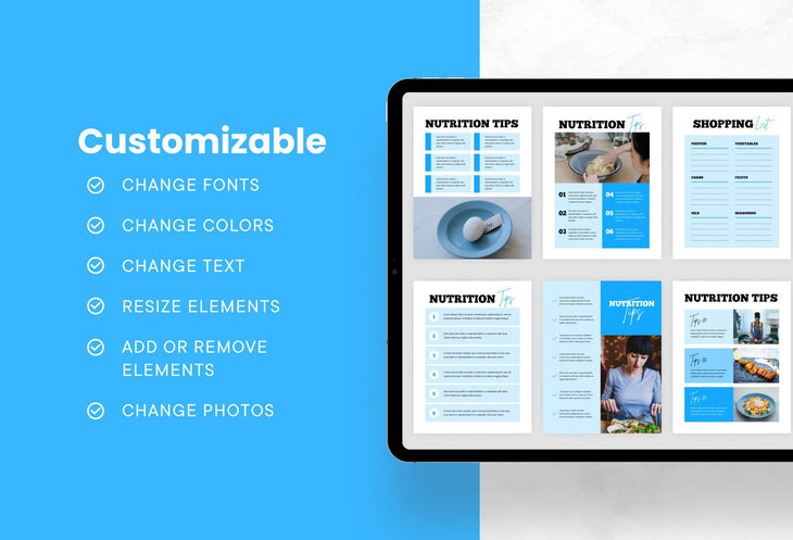 Ladystrategist 25 Page Nutrition Recipe Ebook Iceberg Editable Canva Templates instagram canva templates social media templates etsy free canva templates