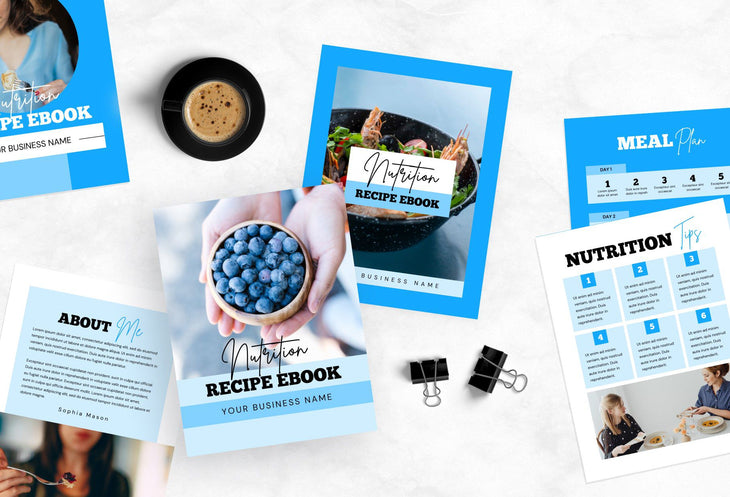 Ladystrategist 25 Page Nutrition Recipe Ebook Iceberg Editable Canva Templates instagram canva templates social media templates etsy free canva templates