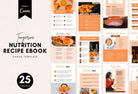 Ladystrategist 25 Page Nutrition Recipe Ebook Tangerine Editable Canva Templates instagram canva templates social media templates etsy free canva templates