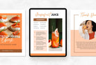 Ladystrategist 25 Page Nutrition Recipe Ebook Tangerine Editable Canva Templates instagram canva templates social media templates etsy free canva templates