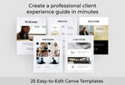 Ladystrategist 25 Page Service and Pricing Guide Editable Canva Template - Marble Gold Collection instagram canva templates social media templates etsy free canva templates