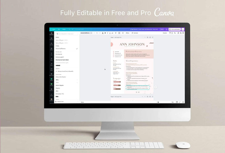 Ladystrategist 3 Page Resume + Cover Letter and References - Rose Gold instagram canva templates social media templates etsy free canva templates