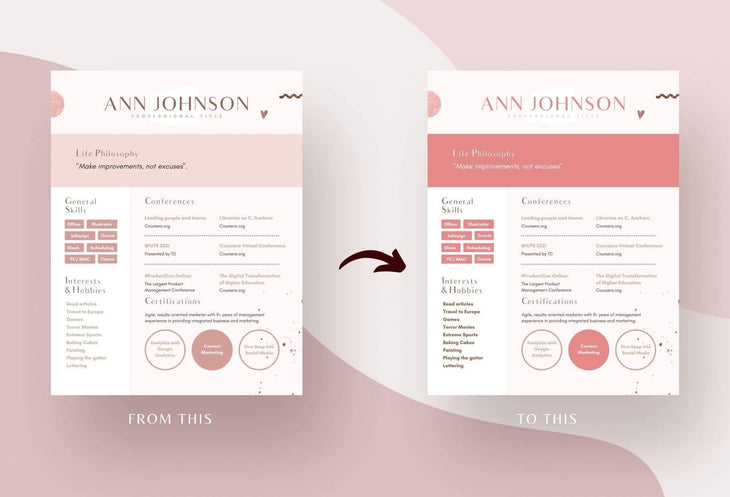 Ladystrategist 3 Page Resume + Cover Letter and References - Rose Gold instagram canva templates social media templates etsy free canva templates