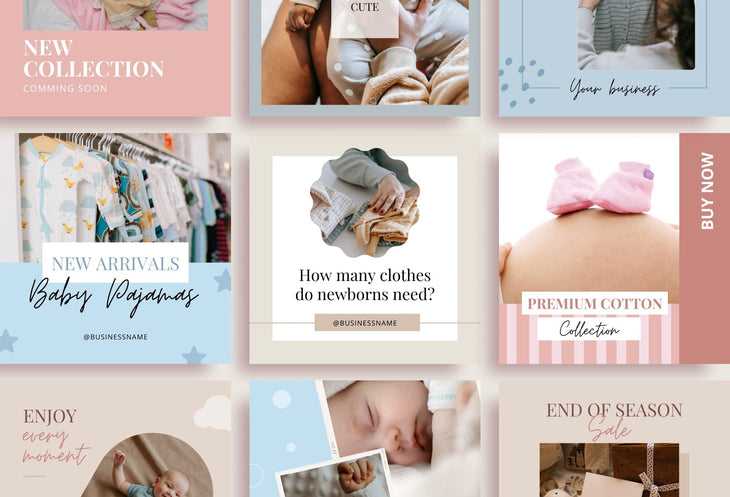 Ladystrategist 30 Baby Boutique Instagram Post Canva Templates instagram canva templates social media templates etsy free canva templates