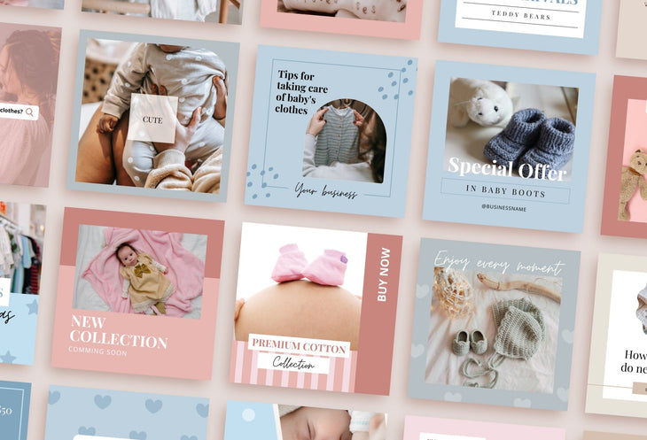 Ladystrategist 30 Baby Boutique Instagram Post Canva Templates instagram canva templates social media templates etsy free canva templates