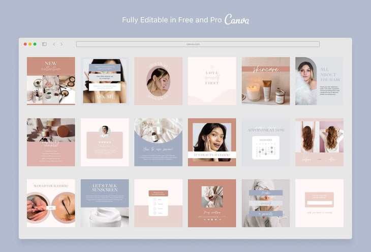Ladystrategist 30 Beauty Instagram Post Canva Templates instagram canva templates social media templates etsy free canva templates