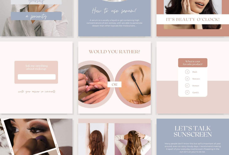 Ladystrategist 30 Beauty Instagram Post Canva Templates instagram canva templates social media templates etsy free canva templates