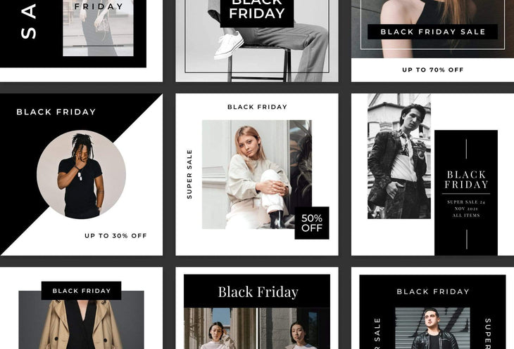 Ladystrategist 30 Black Friday Instagram Promo Posts Canva Templates instagram canva templates social media templates etsy free canva templates