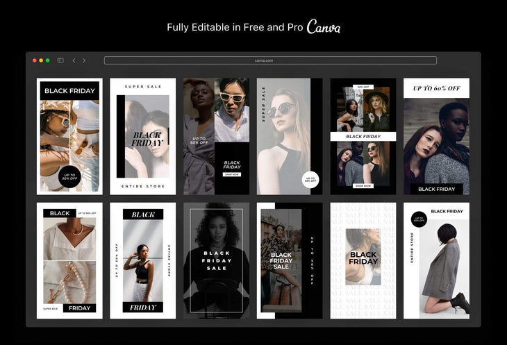 Ladystrategist 30 Black Friday Instagram Promo Stories Canva Templates V3 instagram canva templates social media templates etsy free canva templates
